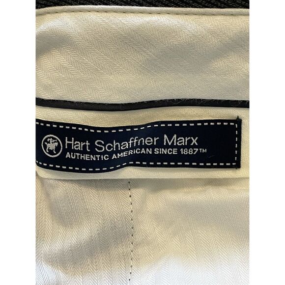 Hart Schaffner Marx 36 x 30 Gray 100% Wool Textured Twill‎ Pleated Dress Pants - Picture 5 of 8